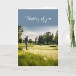 Hallo Denken Sie an Sie Golfer auf Golfplatz Karte