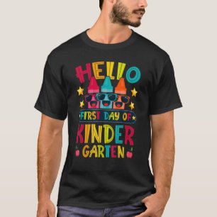 Hallo der erste Tag des Kindergartens Crayon zurüc T-Shirt