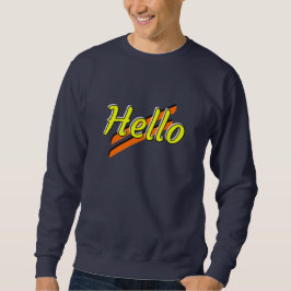 Hallo Design auf einem marineblauen Sweatshirt