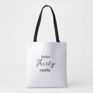 Hallo dreißigster Geburtstag Name einfach minimal  Tasche
