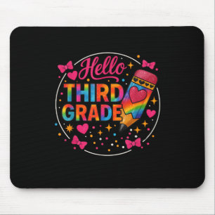 Hallo Dritte Klasse Gefärbte Krawatte Stift zurück Mousepad