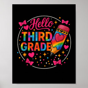 Hallo Dritte Klasse Gefärbte Krawatte Stift zurück Poster