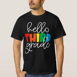 Hallo Dritte Klasse - Niedlich farbenfroh zurück z T-Shirt