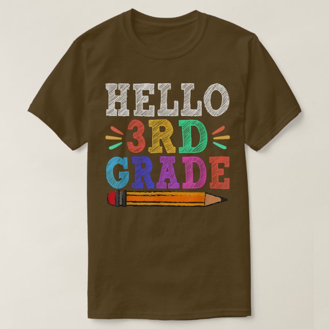 Hallo Dritte Klasse Team 3. Klasse Zurück zur Schu T-Shirt (Design vorne)