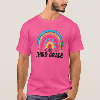Hallo Dritte Klasse zurück zur Schule Regenbogen 3 T-Shirt