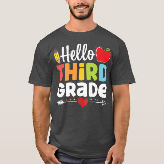 Hallo Drittes Team 3. Klasse zurück zur Schule Fu T-Shirt