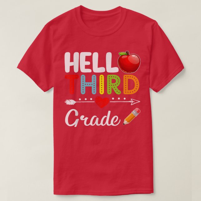 Hallo Drittes Team 3. Klasse zurück zur Schule Fu T-Shirt (Design vorne)