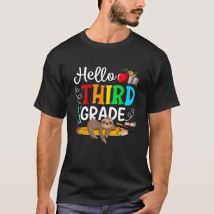 Hallo Drittklässler Faultier Zurück zur Schule Ju T-Shirt