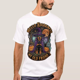 Hallo Dunkelheit Alter Freund Rottweiler Hund Hexe T-Shirt