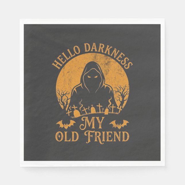 Hallo Dunkelheit Alter Freund Sensenmann Orange Mo Serviette (Vorderseite)