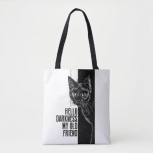 Hallo Dunkelheit mein alter Freund Black Cat Skizz Tasche