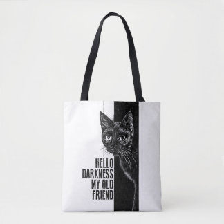 Hallo Dunkelheit mein alter Freund Black Cat Skizz Tasche
