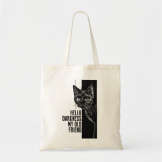 Hallo Dunkelheit mein alter Freund Black Cat Skizz Tragetasche