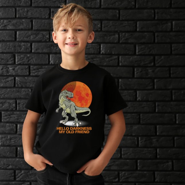 Hallo Dunkelheit mein alter Freund Dinosaurier Sun T-Shirt (hello darkness my old friend kids t-shirt)
