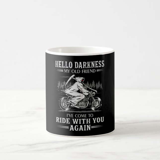 Hallo Dunkelheit Mein alter Freund habe ich Motorr Kaffeetasse (Mittel)