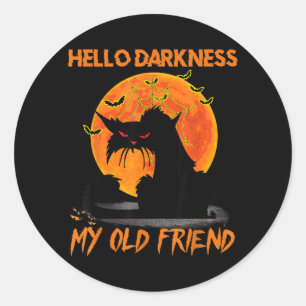Hallo Dunkelheit mein alter Freund Halloween schwa Runder Aufkleber
