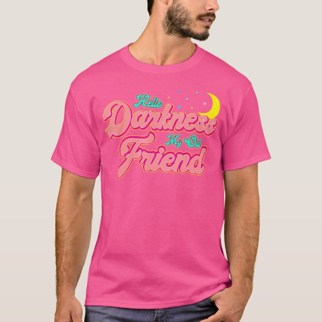 Hallo Dunkelheit Mein alter Freund - Retro Funny M T-Shirt (Vorderseite)