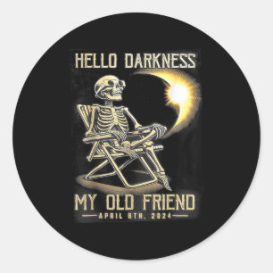 Hallo Dunkelheit mein alter Freund Spaß Skeleton S Runder Aufkleber