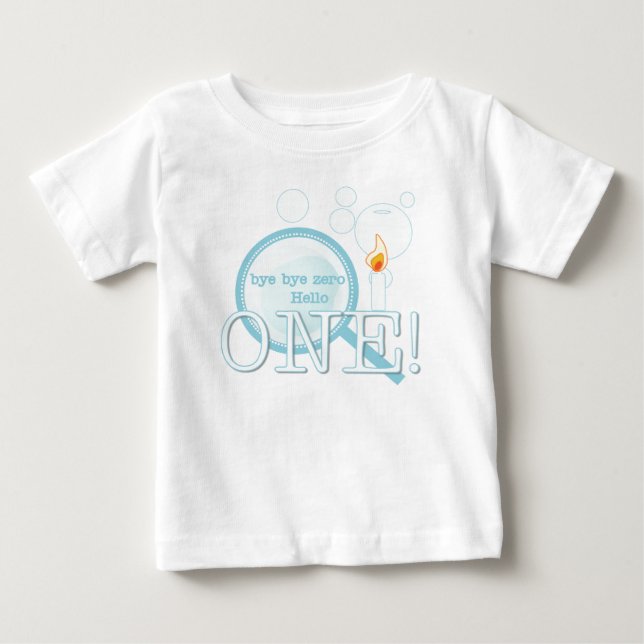 Hallo ein erster Geburtstag Baby T-shirt (Vorderseite)