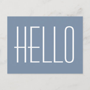 Hallo Einfache Minimalistische Typografie Grüße Bl Postkarte
