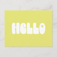 Hallo Einfache Retro Typografie Gruß in Gelb