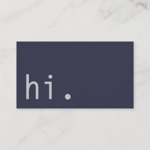 Hallo. Elegant Schlicht Blue Gray Trendy Hallo Visitenkarte