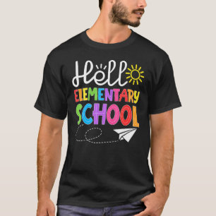 Hallo Elementarschulspass Zurück zur Schule T-Shirt