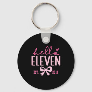 Hallo Eleven Est 2014 Pink Coquette Bow 11. Geburt Schlüsselanhänger