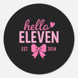Hallo Elf Gegründet 2014 Rosa Kokette Glücklicher Runder Aufkleber