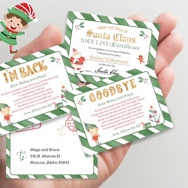 Hallo Elf Goodbye Elf Nice Certificate North Pole (Von Creator hochgeladen)