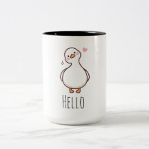 Hallo-Enten-Tasse | Cute minimalistische Enten-Kaf