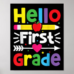Hallo Erste Klasse 1 zurück zum Schullehrer Poster