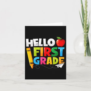 Hallo Erste Klasse 1st Grade Byck an die Schule Karte