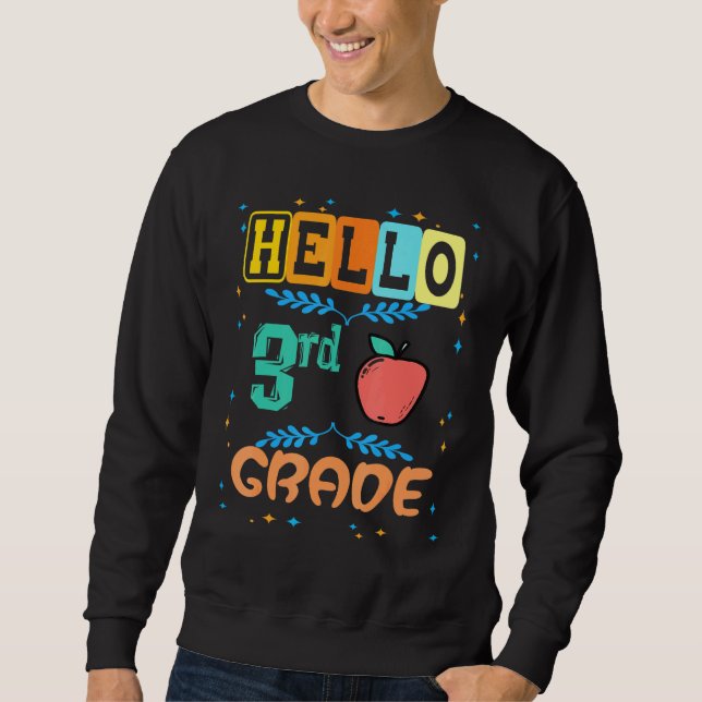 Hallo Erste Klasse Apple für Lehrer Stude Sweatshirt (Vorderseite)