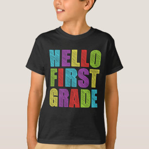 Hallo Erste Klasse Funny 1. Klasse Zurück zur Schu T-Shirt