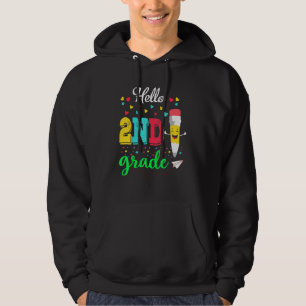 Hallo Erste Klasse glücklich ersten Tag der Schule Hoodie