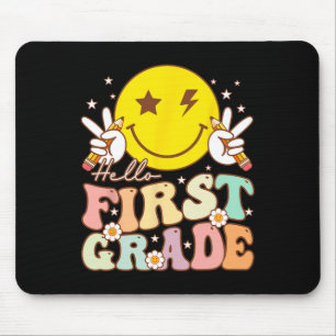Hallo Erste Klasse Hippie Smile Face 1. Klasse Zur Mousepad