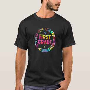 Hallo Erste Klasse Lehrer Schüler Stift zurück T-Shirt