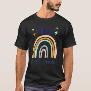 Hallo Erste Klasse Retro Rainbow Niedlich für Lehr T-Shirt