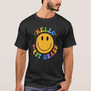 Hallo Erste Klasse Retro Smily Gesicht 1. Klasse z T-Shirt