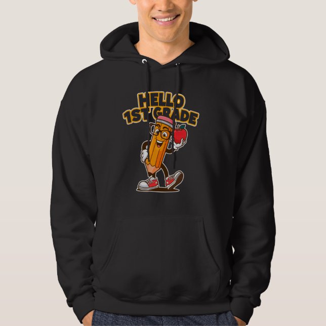 Hallo Erste Klasse Squad Zurück zur Schule Lehreri Hoodie (Vorderseite)