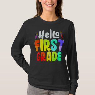 Hallo Erste Klasse Team 1. Klasse Lehrer zurück T-Shirt