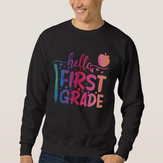 Hallo Erste Klasse Team 1. Klasse Zurück zur Schul Sweatshirt (Vorderseite)