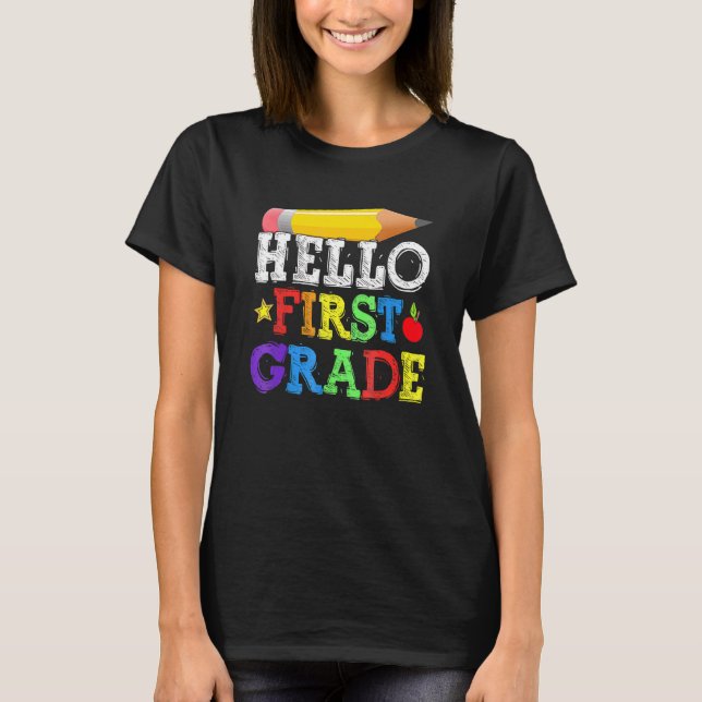 Hallo Erste Klasse Team 1. Klasse zurück zur Schul T-Shirt (Vorderseite)