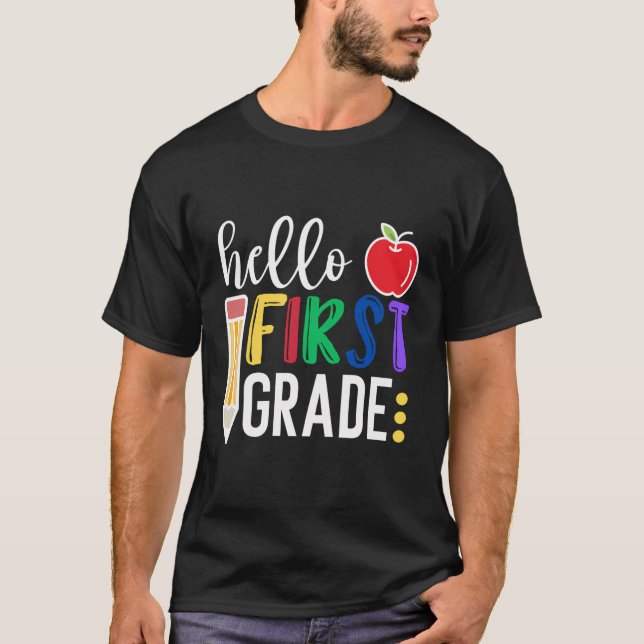 Hallo Erste Klasse Team 1STE Klasse Zurück zur Sch T-Shirt (Vorderseite)