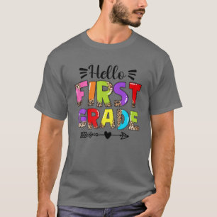 Hallo erste Stufe zurück an die Schule Leopard Stu T-Shirt