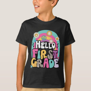 Hallo erste Stufe zurück zum Schullehrer ersten Ta T-Shirt