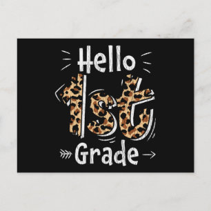 Hallo erste Stufe zurück zum Schullehrer Kinderpla Postkarte