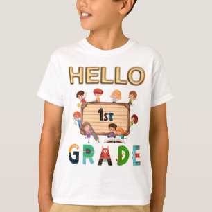 Hallo erste Stufe zurück zur Schule 1. Klasse T-Shirt