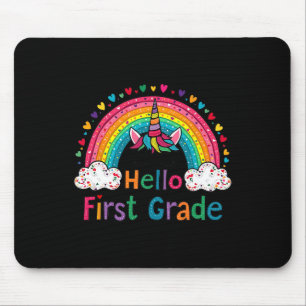 Hallo Erstklässler Regenbogen Süßes Einhorn Lehrer Mousepad